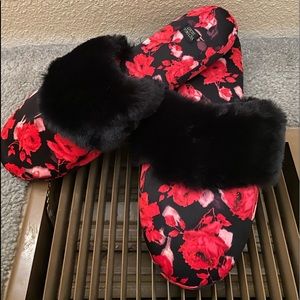 Victoria Secret fuzzy rose slippers